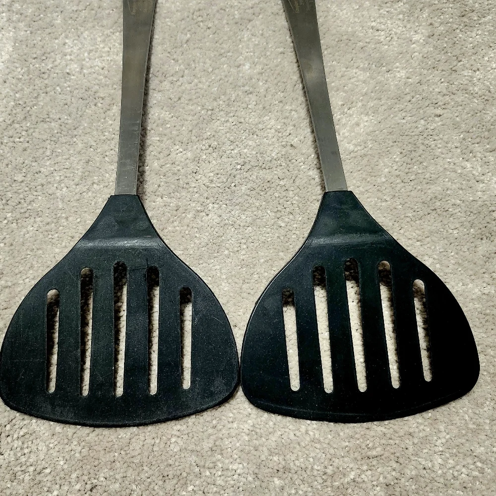 Vintage‎ Set Of 2 Nylon Slotted  Spatula's Empire Collection Stainless Steel